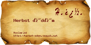 Herbst Ádám névjegykártya