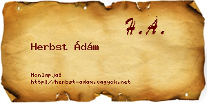Herbst Ádám névjegykártya